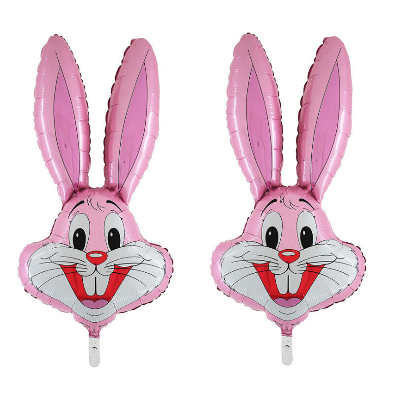 37" Rabbit Shaped Balloon Available In 5 Colours - Easter Balloons (BABY PINK PACK OF 2)