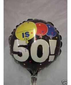 7".......is 50! Personalise Mini Foil Balloon with Cup and Stick