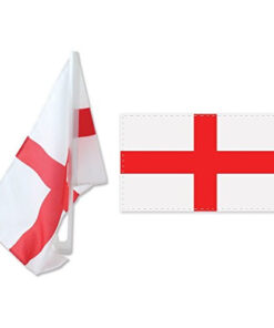 Twin Pack 12" x 18"Car Window Flags featuring Cross of St George. Show your support for all things ENGLAND! Football, Rugby, Cricket, ALL Sports! Celebrate St George's Day in Style!