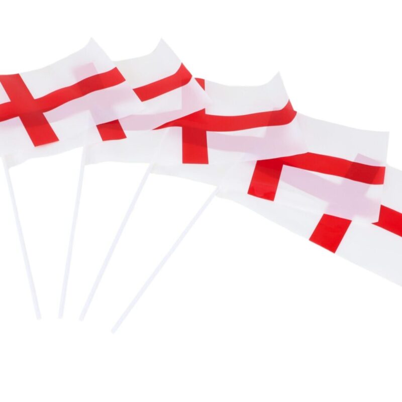 Toyland® Pack Of 12 Hand Waving England Flags - 30cm Width - England Parties & Celebrations -Queens Platinum Jubilee