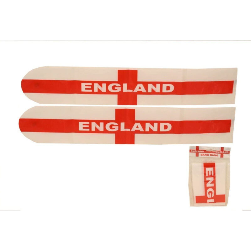 Pack Of 50 Inflatable England Flag Bang Bang Bats/ Sticks - 2022 Royal Jubilee and 2022 World Cup