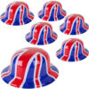 Pack of 6 - Plastic Union Jack Bowler Hats - One Size