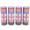 Pack Of Four Party Poppers - England Flag Design - Queens Platinum Jubilee Party Decorations