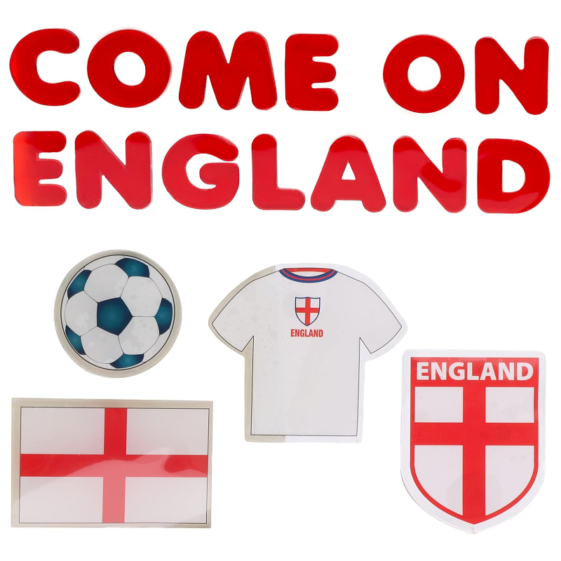 England Themed Gel Window Stickers - COME ON ENGLAND