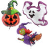 Pack of 3 - Large Halloween Foil Helium Balloons - Witch, Ghost & Pumpkin - Halloween Party Decorations
