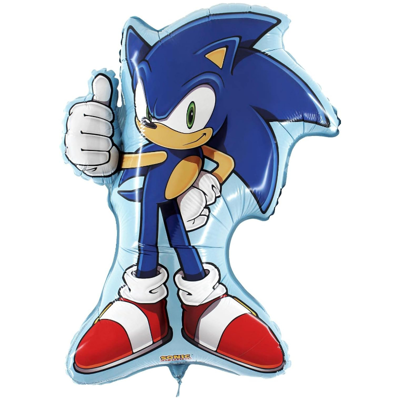 74cm (29") Sonic The Hedgehog Shaped Character Foil Balloon - Kids Party Balloons