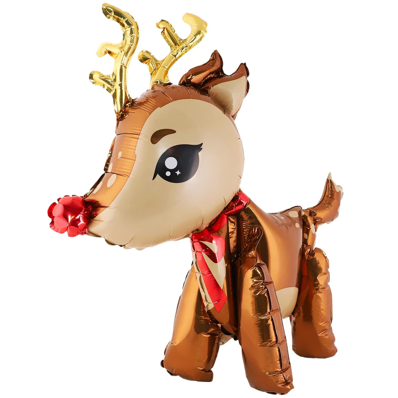 71cm (28") 3D Reindeer Shape Foil Balloon - Christmas Party Decorations - Christmas Balloons - Air Fill