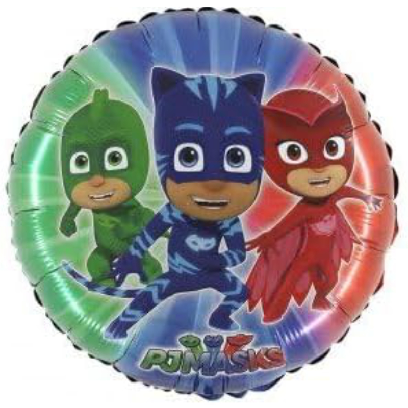 60cm (24") PJ Masks Round Colourful Foil Balloon - Birthday Party Supplies