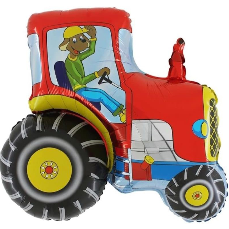 79cm (31") Red Tractor Shaped Foil Balloon