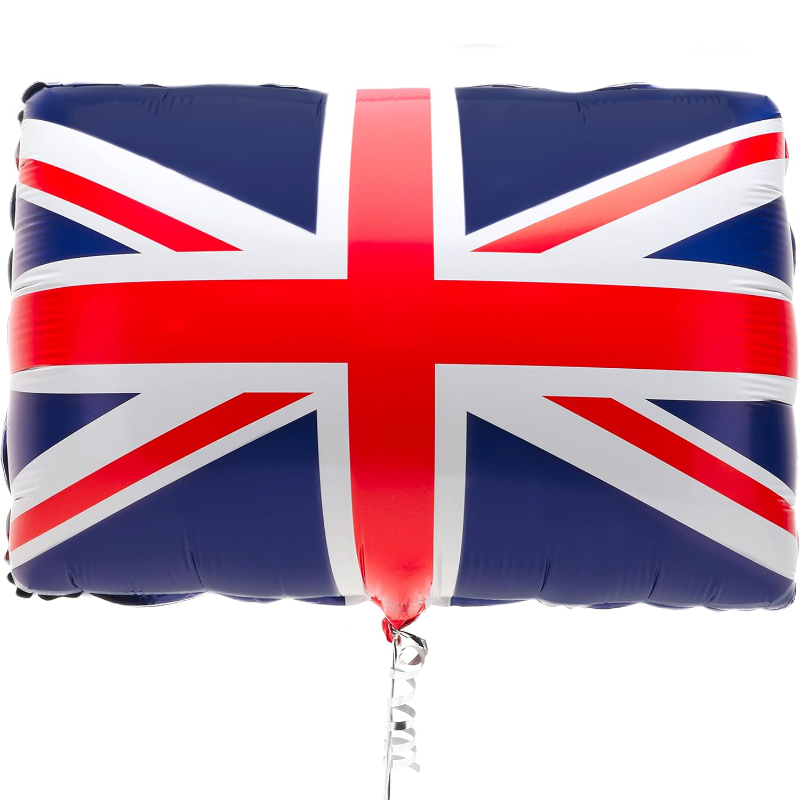 56cm (22") Large Union Jack Flag Foil Balloon - British Decorations - King Charles III Coronation Street Parties