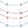Pack of 6 Red, White & Blue 9ft Hanging Foil Garlands - King Charles The III Coronation Celebration – British Union Jack Party Decorations