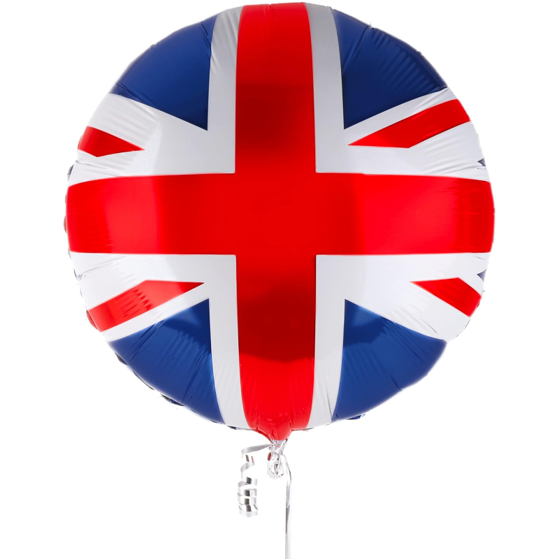 46cm (18") Round Union Jack Foil Balloon - British Party Decorations - King Charles III Coronation Street Parties