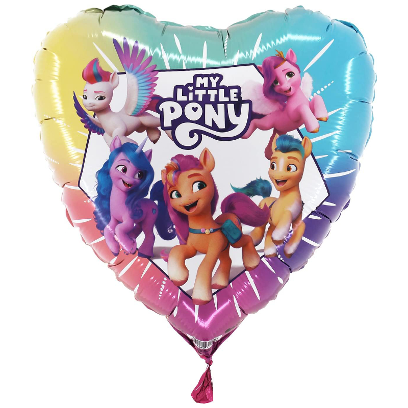46cm (18") Heart Shaped My Little Pony Character Foil Balloon - Kids Party Decorations