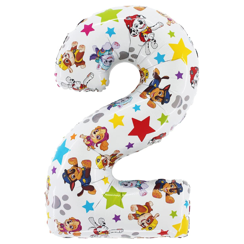 66cm (26") Paw Patrol Number Foil Balloon - Number 2 - Kids Party Balloons