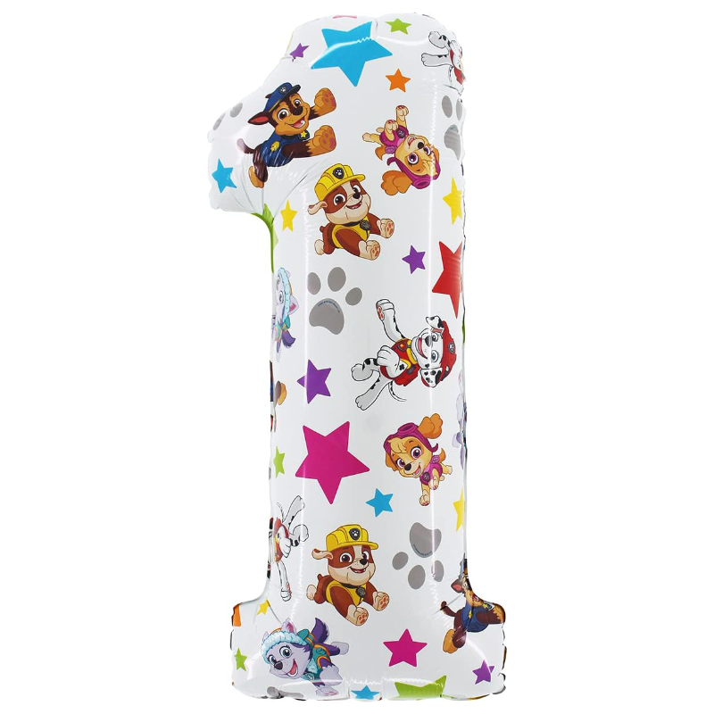 66cm (26") Paw Patrol Number Foil Balloon - Number 1 - Kids Party Balloons