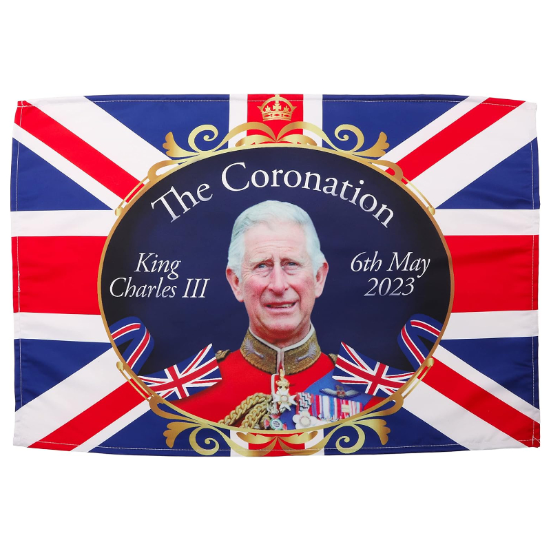 75cm x 50cm King Charles III Union Jack Coronation Commemorative Tea Towel - Home & Kitchen Accessories - British Coronation Souvenirs