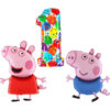 Peppa & George Pig Foil Balloon Pack - 2 x 37" Character Balloons & 1 x 40" Number 1 Balloon - Multi-coloured.