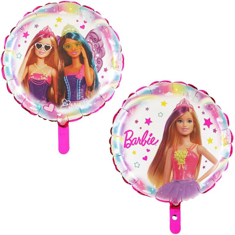 45cm (18") Double Sided Barbie Round Foil Balloon With Polka Dots