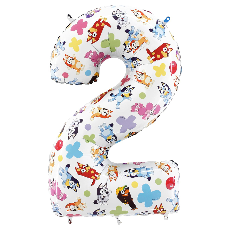 66cm (26") Bluey & Bingo Number Foil Balloon - Kids Party Balloons - Number 2