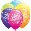 Pack of 50 - 28cm (11") Assorted 'Feliz Cumpleanos' Latex Balloons - Birthday Party Decorations