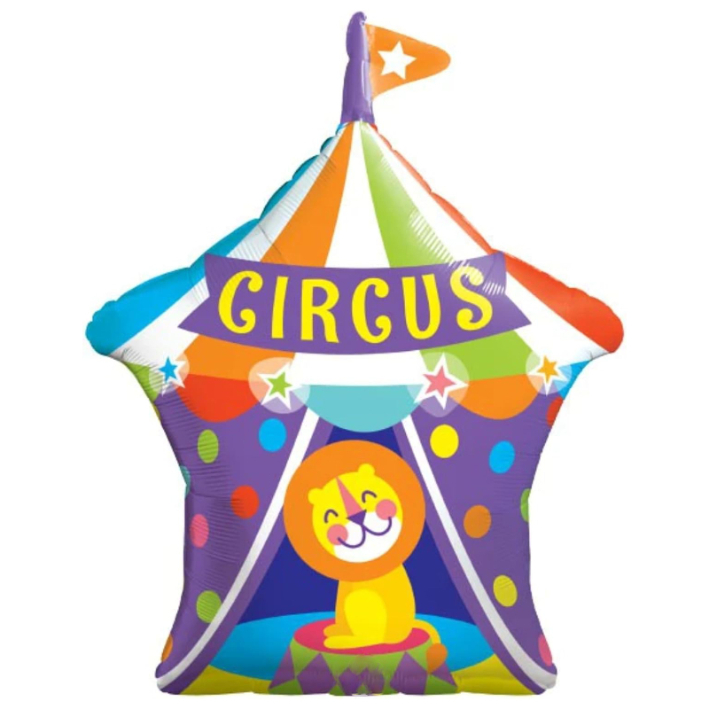 91cm (36") Colourful Circus Tent Shape Foil Helium Balloon - Celebration & Party Decorations