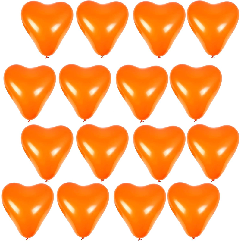 Pack of 100-6" Mini Mandarin Orange Heart Latex - Valentines, Wedding & Engagement Decorations
