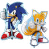 Pack Of 2 - Sonic Foil Balloon Pack - 1 x 29" Sonic & 1 x 33" Tails Shaped Character Foil Balloons