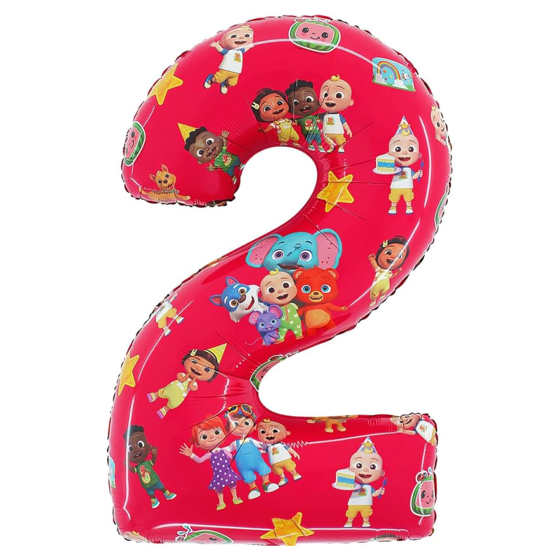 56cm (27") Cocomelon Number Foil Balloon - Kids Party Balloons - Number 2