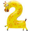 101cm (40") Animaloons Number Foil Balloon - Number 2 - Kids Party Balloons