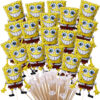 Pack Of 20-37cm (15") Spongebob Squarepants Mini Balloons - Sticks And Cups Included - Birthday Party Decorations
