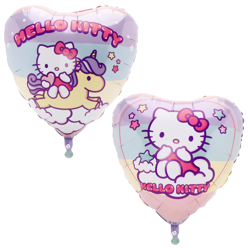 46cm (18") Double Sided Hello Kitty Character Heart Shaped Foil Balloon - Kids Party Decorations