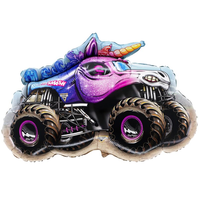 Toyland® 80cm (32") Monster Jam " Sparkle Smash " Foil Balloon - Monster Truck Shaped Character Balloons