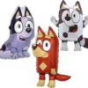 Toyland® Pack Of 3 Bluey Foil Balloons  - 29" Muffin, 30" Socks & 34" Rusty - Kids Party Decorations