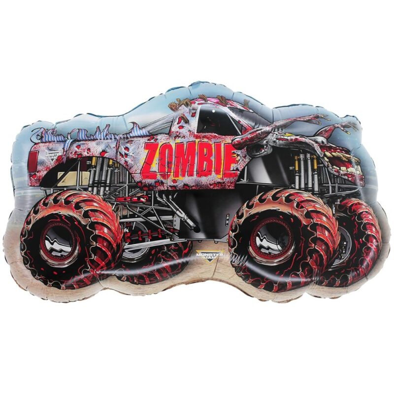 Toyland® 80cm (32") Monster Jam " Zombie " Foil Balloon - Monster Truck Shaped Character Balloons