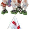 Pack Of 2-6" England Garden Gnomes And England Window Supporters Flag 45cm x 30cm - Cricket/Football/Rugby - St George's, Euros & World Cup - Garden Accessories - English Party Decorations