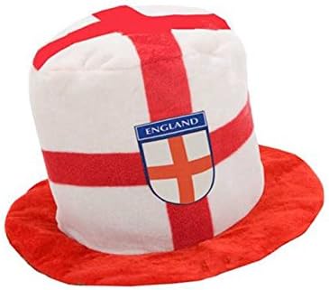 England Top Hat With St Georges Flag - Soft Plush Material - World Cup & Euros Celebrations