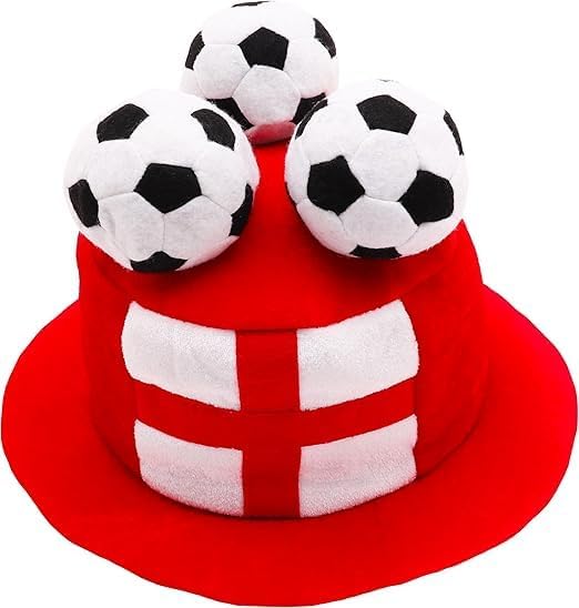 Novelty Flag Football Fan Top Hat With 3D Footballs - Perfect For Euro/World Cup/Football Parties & Celebrations - 8 Countries Available