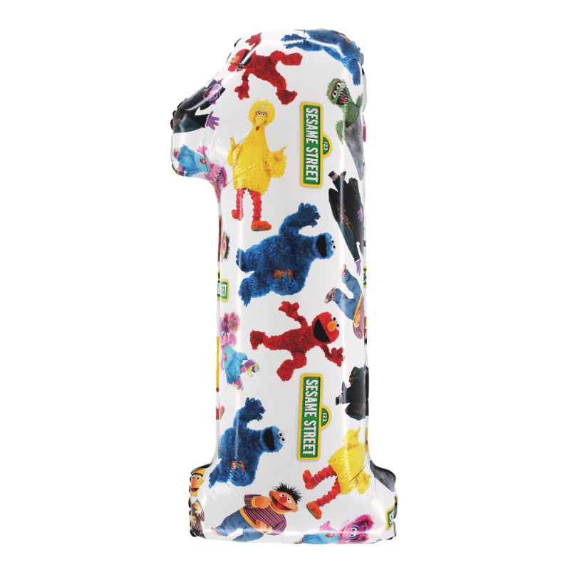 Toyland® 66cm (26”) Sesame Street™ Number 1 Foil Balloon - Kids Party Balloons - Party Decoration, Air or Helium, Self Sealing