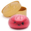 Toyland® Shiny Red Squishy Bao Dumpling Sensory Fidget Toy with Plastic Steamer Box - Squeeze Toys for Kids - Ages 3+