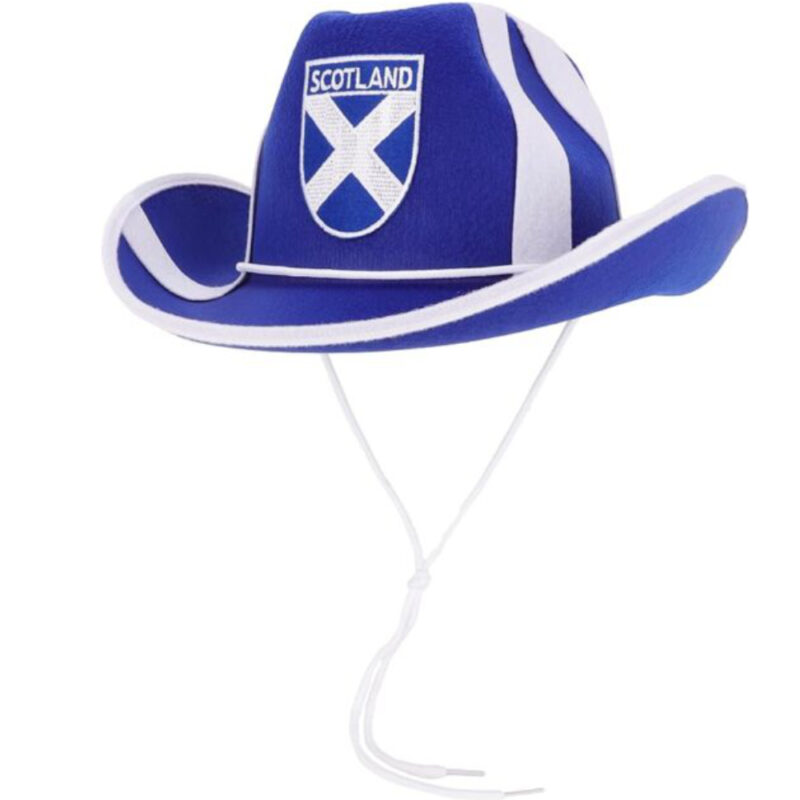 Toyland® 26cm (10”) Scotland Flag Cowboy Style Hat - Scottish Party Celebrations, Euros & World Cup, Highland Games, St Andrew's Day & Fancy Dress - One Size - Unisex Adults