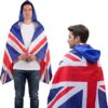 Toyland® 145cm (57”) Red, White & Blue Union Jack Flag Hooded Cape - One Size Unisex Adults Fancy Dress Costume - St Georges Day, Unite The Kingdom Celebration Party Accessories