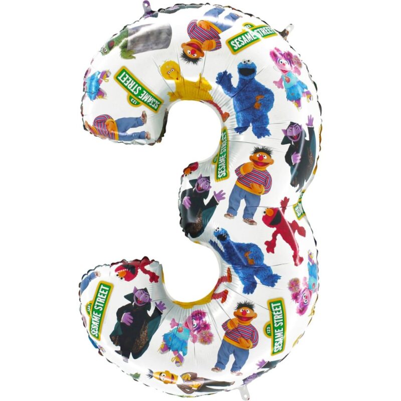 Toyland® 66cm (26”) Sesame Street™ Number Foil Balloon - Kids Party Balloons - Party Decoration, Air or Helium, Self Sealing