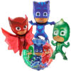 Toyland® Pack of 4-PJ Masks Balloons - Owlette, Catboy, Gekko & Round Foil Kids Character Party Decorations