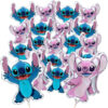 Pack Of 20 Stitch & Angel Mini Balloons - Re-Usable Sticks & Cups